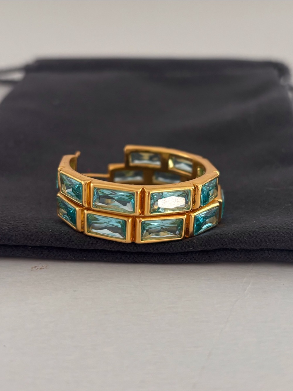 NWOT Julie Vos Baguette Hoop Earring - Picture 3 of 5
